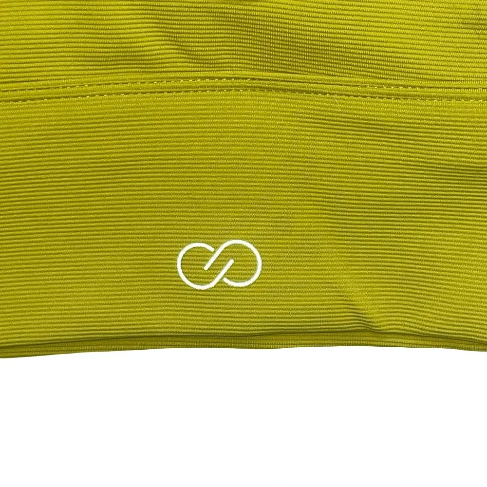 CALIA Women Sports Bra Lime Green Ribbed Medium Support Made To Play Gym Small
